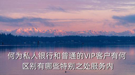 何為私人銀行和普通的VIP客戶有何區(qū)別有哪些特別之處服務(wù)內(nèi)
