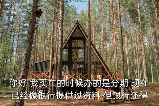 銀行為什么還要家訪，你好 我買車的時候辦的是分期 現(xiàn)在已經(jīng)像銀行提供過資料 但銀行還得