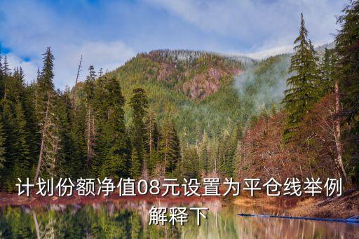 計(jì)劃份額凈值08元設(shè)置為平倉(cāng)線舉例解釋下