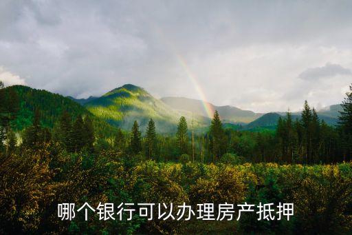 哪個銀行可以辦理房產(chǎn)抵押