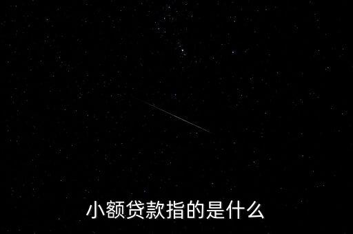 小額貸款指的是什么