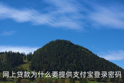 網(wǎng)上貸款為什么要提供支付寶登錄密碼