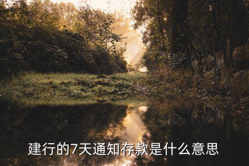 建行通知存款什么意思，通知存款什么意思