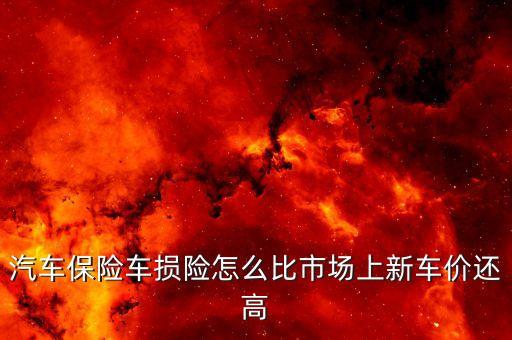 汽車保險車損險怎么比市場上新車價還高