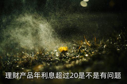 理財產(chǎn)品年利息超過20是不是有問題