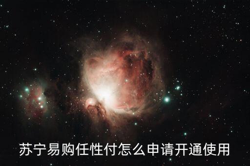 蘇寧易購任性付怎么申請開通使用
