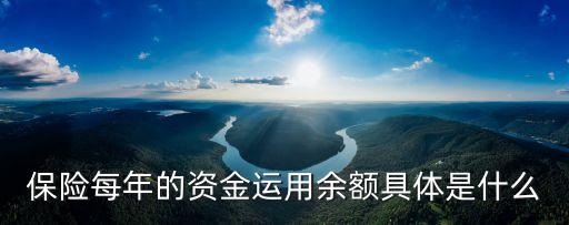 保險資金運用額怎么算，保險每年的資金運用余額具體是什么