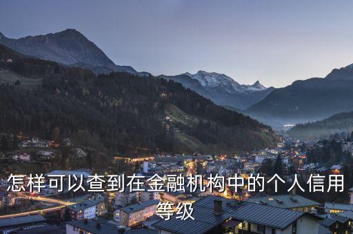 怎樣可以查到在金融機構(gòu)中的個人信用等級