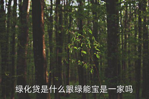 綠化貸是什么跟綠能寶是一家嗎