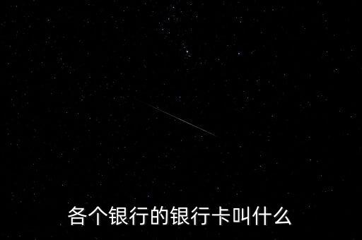 各個銀行的銀行卡叫什么