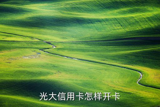 光大信用卡怎樣開卡
