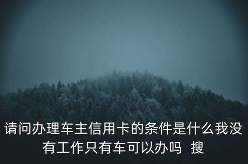 請問辦理車主信用卡的條件是什么我沒有工作只有車可以辦嗎  搜