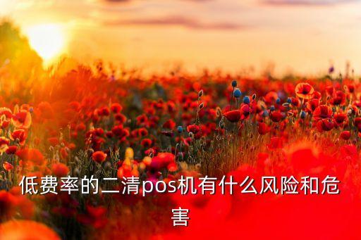 低費(fèi)率的二清pos機(jī)有什么風(fēng)險和危害