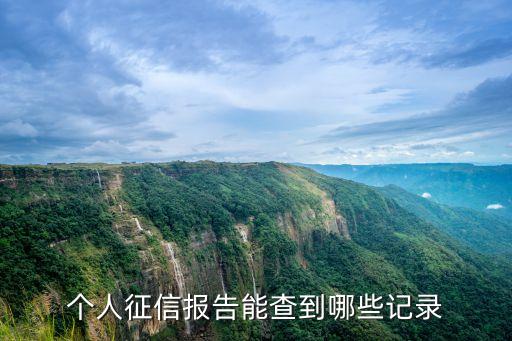 個人征信報告能查到哪些記錄