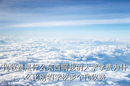 大學(xué)建行代收費(fèi)是什么，代收費(fèi)是什么東西啊我的大學(xué)學(xué)費(fèi)為什么比別的學(xué)校多個代收費(fèi)