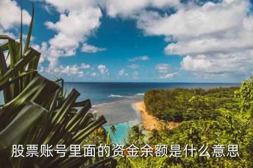 股票中的資金什么意思，股票賬號里面的資金余額是什么意思