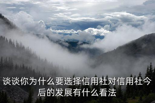 談?wù)勀銥槭裁匆x擇信用社對(duì)信用社今后的發(fā)展有什么看法