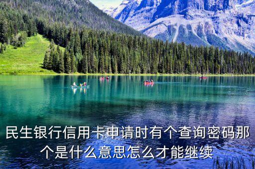民生銀行查詢碼是什么意思，手機(jī)銀行的查詢碼是什么意思