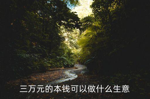 3萬(wàn)元的錢(qián)可以干什么，三萬(wàn)能做什么生意