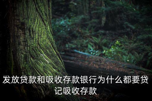 發(fā)放貸款和吸收存款銀行為什么都要貸記吸收存款