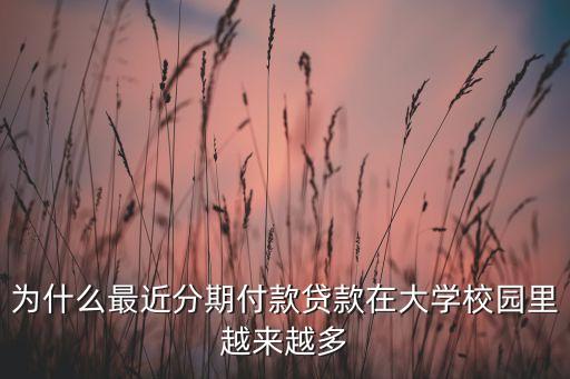為什么最近分期付款貸款在大學(xué)校園里越來(lái)越多