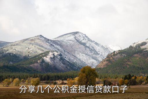 分享幾個公積金授信貸款口子