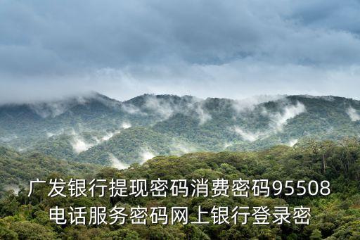 廣發(fā)銀行的取現(xiàn)密碼是什么意思，廣發(fā)微商城買包要輸入提現(xiàn)密碼什么意思