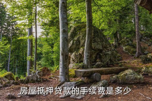 房屋抵押貸款的手續(xù)費是多少