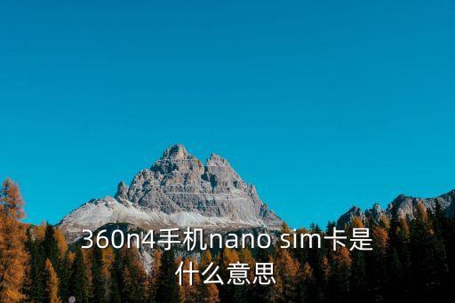 小微網(wǎng)銀是什么意思，360n4手機(jī)nano sim卡是什么意思