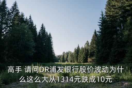 浦發(fā)銀行 除息 后為什么跌，高手 請問DR浦發(fā)銀行股價波動為什么這么大從1314元跌成10元