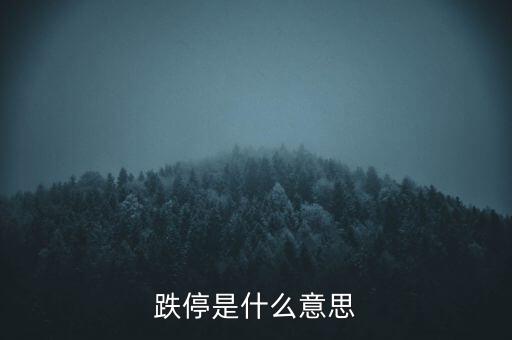 跌停是什么意思
