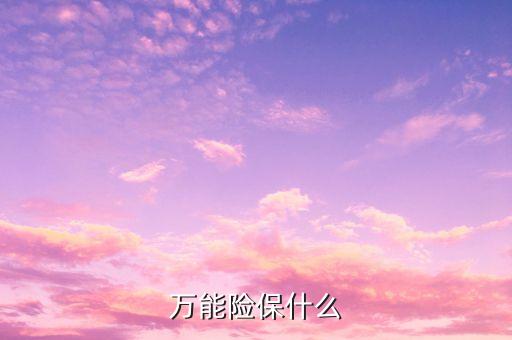 萬(wàn)能險(xiǎn)保什么