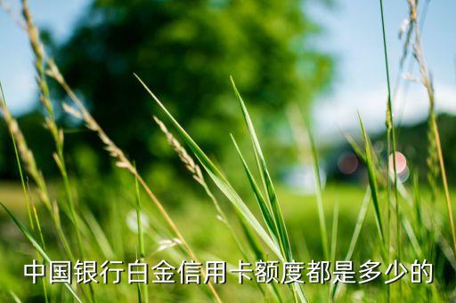 什么是中行白金信用卡額度，中信銀行白金信用卡額度是多少