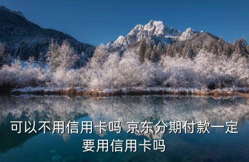 可以不用信用卡嗎 京東分期付款一定要用信用卡嗎