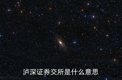 瀘深證券交所是什么意思