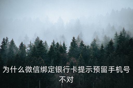 為什么微信綁定銀行卡提示預(yù)留手機(jī)號(hào)不對(duì)