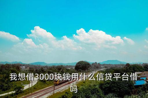 我想借3000塊錢用什么信貸平臺(tái)借嗎