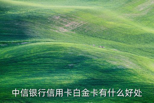 中信銀行信用卡白金卡有什么好處