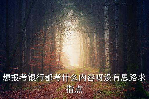 想報(bào)考銀行都考什么內(nèi)容呀?jīng)]有思路求指點(diǎn)