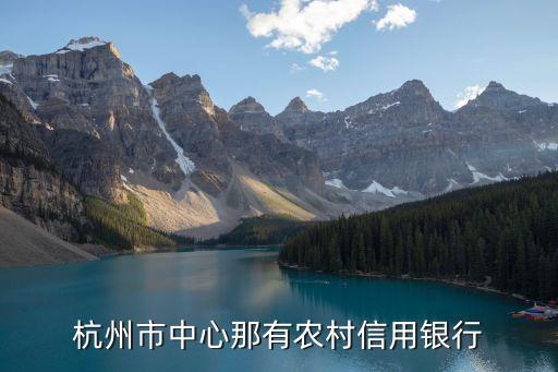 杭州有什么村鎮(zhèn)銀行信用卡，杭州市中心那有農(nóng)村信用銀行