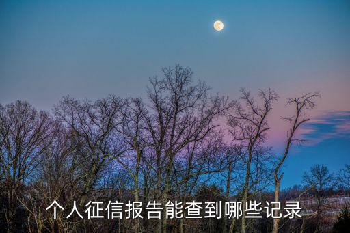 個(gè)人征信報(bào)告能查到哪些記錄