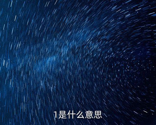 1是什么意思