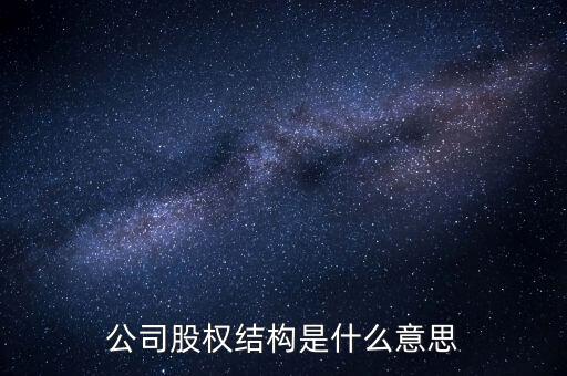 公司股權(quán)結(jié)構(gòu)是什么意思