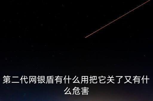 第二代網(wǎng)銀盾有什么用把它關(guān)了又有什么危害