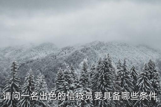 請問一名出色的信貸員要具備哪些條件