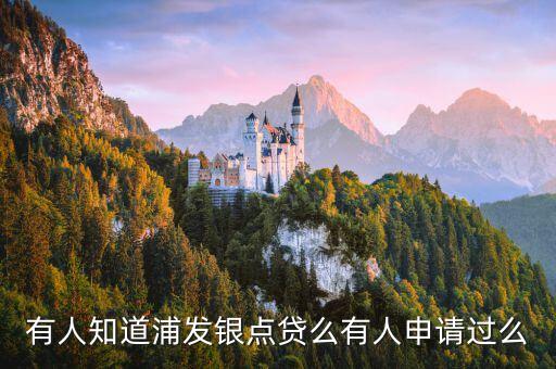 有人知道浦發(fā)銀點(diǎn)貸么有人申請過么