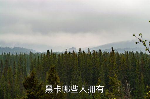 黑卡什么人可以申請，黑卡哪些人擁有