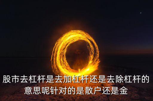 股市去杠桿是去加杠桿還是去除杠桿的意思呢針對的是散戶還是金