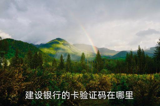 建行卡驗(yàn)證碼是什么，建設(shè)銀行的卡驗(yàn)證碼在哪里