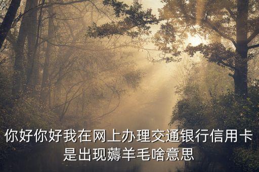 你好你好我在網(wǎng)上辦理交通銀行信用卡是出現(xiàn)薅羊毛啥意思